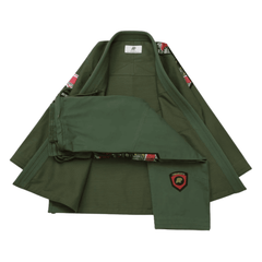 BJJ Gi A&P Fundamental Olive Pearl Weave 450 GSM Jiu Jitsu Kimono
